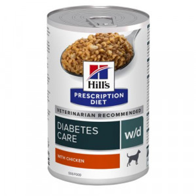 Hill's Prescription Diet W/D Diabetes Care nat hondenvoer met kip 370 g blik 1 tray (12 x 370 g) - natvoer honden