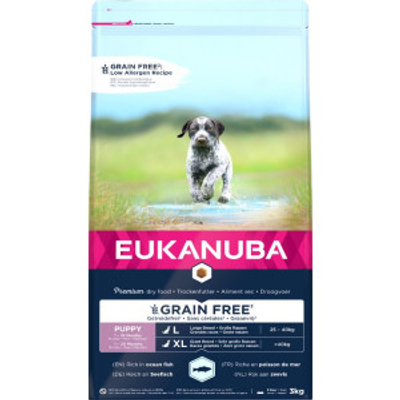 Eukanuba Puppy & Junior L/XL graanvrij zeevis hondenvoer 2 x 12 kg - hondenbrokken