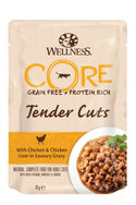 Wellness Core Tender Cuts 85 g - Kattenvoer - Kip&Kippenlever - natvoer katten