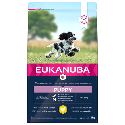 Eukanuba Growing Puppy Medium Breed Kip 3 kg - hondenbrokken