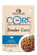 Wellness Core Tender Cuts 85 g - Kattenvoer - Tonijn - natvoer katten
