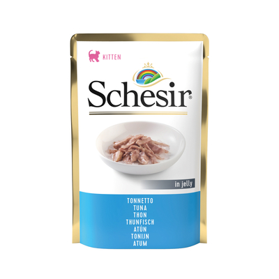 Schesir Kitten Maaltijdzakjes In Gelei - Kattenvoer - Tonijn 85 g - natvoer katten