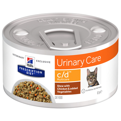 Hill's Prescription Diet C/D Multicare Urinary Care Stoofpotje Blik - Kattenvoer - Kip Groente 82 g - kattenbrokken