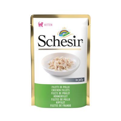 Schesir Maaltijdzakjes Kitten In Gelei - Kattenvoer - Kipfilet 85 g - natvoer katten