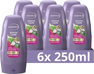 Andrélon Kokos Care Conditioner, voedt en herstelt droog haar - 6 x 250 ml - Voordeelverpakking