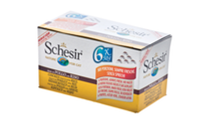 Schesir Kat Mp Blik Gekookt 6x50 g - Kattenvoer - Kip&Rijst - natvoer katten