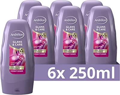 Andrélon Glans & Care Conditioner, voor dof haar - 6 x 250 ml - Voordeelverpakking
