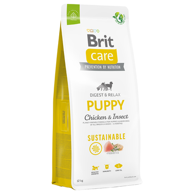 Dubbelpak: 2x12kg Brit Care Dog Sustainable Puppy Kip & Insecten droog hondenvoer - hondenbrokken