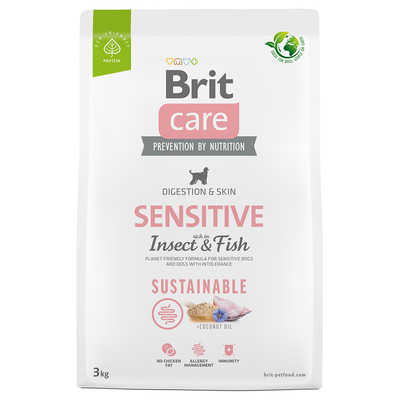 Dubbelpak : 2x3kg Brit Care Dog Sustainable Sensitive Vis & Insecten droog hondenvoer - hondenbrokken
