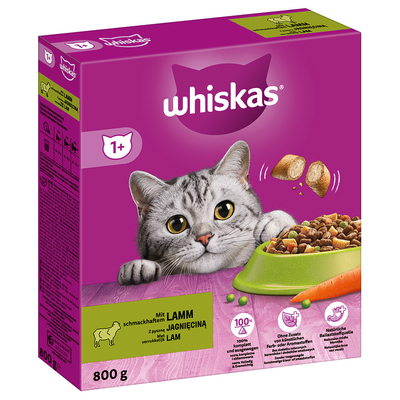 Whiskas 1+ Lam - Dubbelpak: 2 x 800 g - kattenbrokken