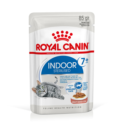 96x85g Indoor Sterilised 7+ in Saus Royal Canin Kattenvoer Nat - natvoer katten