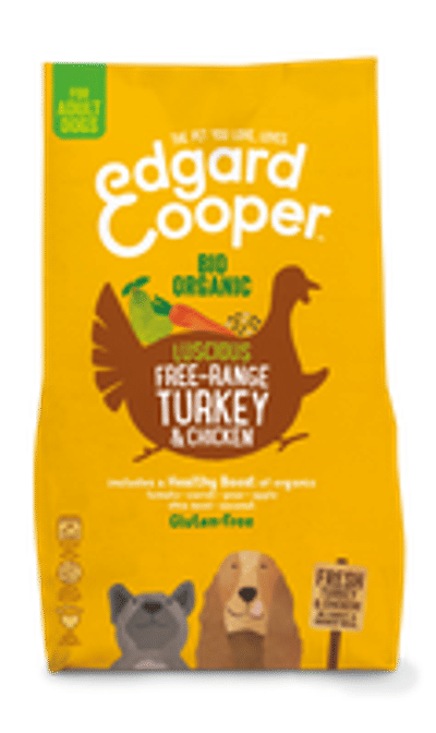 Edgard & Cooper Adult Hondenbrokken Voor Medium Honden, Biologische Kalkoen& Kip 2.5Kg, Biorecept Met Vers Vlees Vol Eiwitten, Met Natuurlijke Ingrediënten hondenbrokken