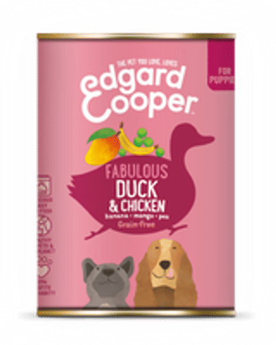 Edgard&Cooper Blik Duck Chicken Puppy - Hondenvoer - Eend Kip Banaan 400 g Graanvrij - natvoer honden