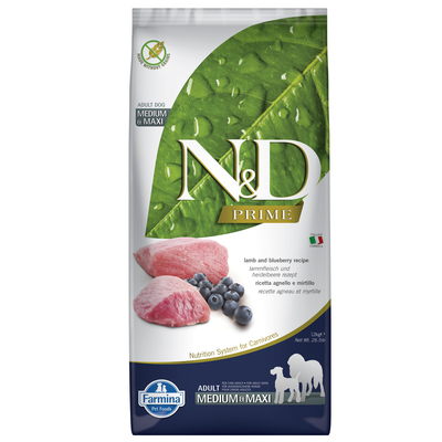 Farmina N&D Graanvrij Lam en Bosbessen Adult Medium & Maxi Hondenvoer - 12 kg - hondenbrokken