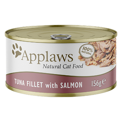 Applaws in Bouillon 6 x 156 g Kattenvoer - Tonijnfilet & Zalm - natvoer katten