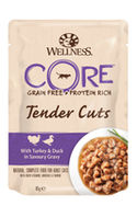 Wellness Core Tender Cuts 85 g - Kattenvoer - Kalkoen&Eend - natvoer katten