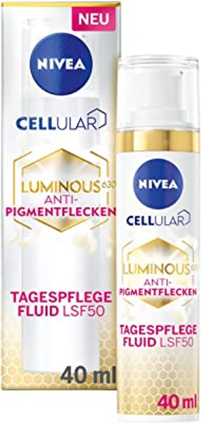 NIVEA Cellular Luminous630 Anti-pigmentvlekken, dagcrème 40 ml, hydraterende anti-pigmentvlekken vloeistof met SPF 50, dagcrème voor een gelijkmatige teint