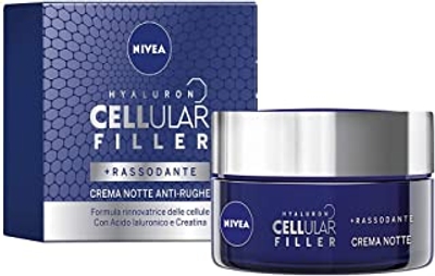 NIVEA Cell Expert Filler Anti-aging intensieve nachtcrème, SPF 15, 50 ml, verstevigende gezichtscrème, hyaluronzuur en puur foliumzuur, anti-aging nachtcrème