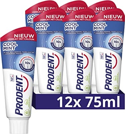 Prodent Cool Mint Tandpasta, 24 uur* bescherming tegen gaatjes en langdurige frisheid - 12 x 75 ml - Voordeelverpakking