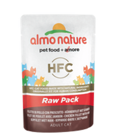 Almo Nature Cat Natural Pouch 55 g - Kattenvoer - Kipfilet&Ham - natvoer katten
