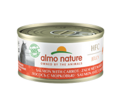 Almo Nature Hfc Cat Jelly Blik 70 g - Kattenvoer - Zalm&Wortel - natvoer katten