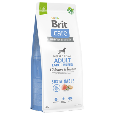 Dubbelpak: 2x12kg Brit Care Dog Sustainable Adult Large Breed Kip & Insecten Droog hondenvoer - hondenbrokken