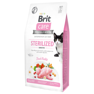 2x7kg Brit Care Grain-Free Sterilized Sensitive Dry Cat Food - kattenbrokken