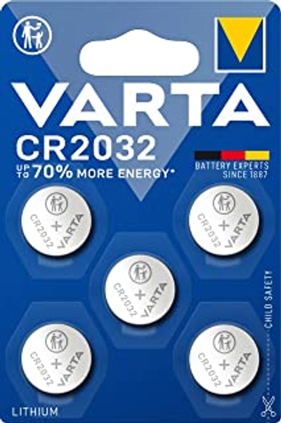 Varta 6032101401 batterijen Electronics CR2032 Lithium knoopcel 3V batterij in originele blisterverpakking met 5 stuks