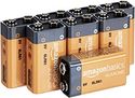 Amazon Basics 8-pack 9 volt alkalinebatterijen voor alle doeleinden, 5 jaar houdbaar, verpakking kan variëren
