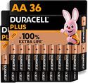 Duracell Plus AA Mignon alkaline-batterijen, 1,5 V LR6 MN1500, 36 stuks