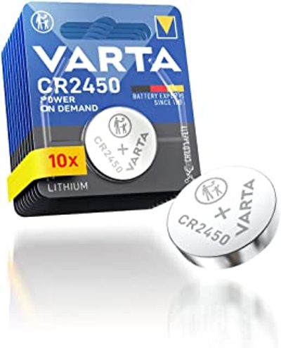 VARTA Batterijen Knoopcellen CR2450, verpakking van 10, Power on Demand, Lithium, 3V, kindveilige verpakking, voor Smart Home apparaten, autosleutels en andere toepassingen [Exclusief bij Amazon]