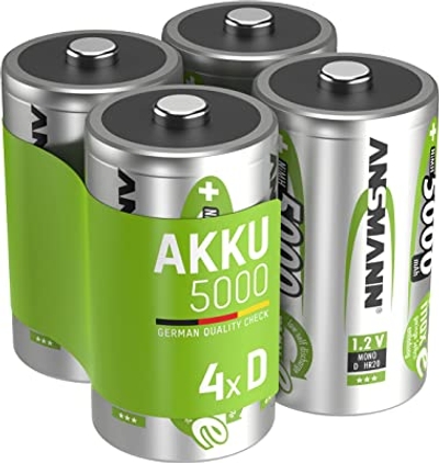 ANSMANN D 5000 recharge mAh NiMH 1,2 V 4 stuks - oplaadbare batterijen