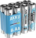 ANSMANN oplaadbare batterij AA 2500 mAh NiMH 1,2 V 8 stuks - Mignon AA batterijen oplaadbaar, maxE lage zelfontlading voor jarenlang gebruik