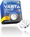 VARTA Batterijen Knoopcellen CR1632, verpakking van 10, Power on Demand, Lithium, 3V, kindveilige verpakking, voor Smart Home apparaten, autosleutels en andere toepassingen [Exclusief bij Amazon]
