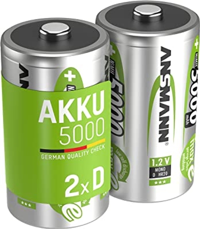 ANSMANN 5000 mAh NiMH 1,2 V oplaadbare mono D batterijen - 2 stuks