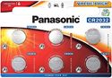 Panasonic CR2032 Lithium knoopcellen, 3 V, 225 mAh - 6 stuks