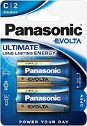 Panasonic EVOLTA C-alkalinebatterijen, LR14, 2 stuks, 1,5 V, premium batterij met bijzonder langdurige energie, alkalinebatterij