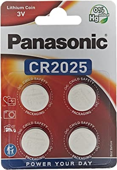 ‎Corp. Panasonic CR2025 Lithium knoopcelbatterij, 3 V, 4 stuks
