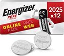 Energizer CR2025 batterijen, lithium knoopcel - 12 stuks 