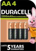 Duracell oplaadbare AA 2500mAh batterijen - 4 stuks
