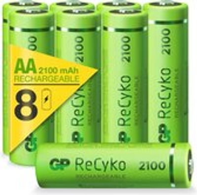 GP ReCyko oplaadbare AA batterijen 2100 mAh - 8 stuks