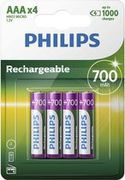 Philips Oplaadbare AAA Batterijen - 4 stuks - 700 mAh - oplaadbaar