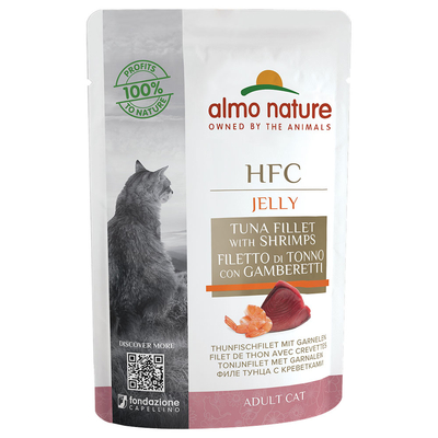 Almo Nature HFC Maaltijdzakjes - Tonijnfilet & Garnalen 24 x 55 gram - natvoer katten