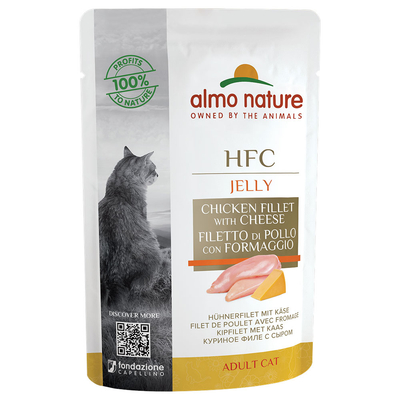 Almo Nature HFC Maaltijdzakjes - Kipfilet & Kaas 24 x 55 gram - natvoer katten