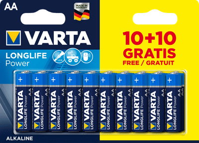 Varta AA Longlife Power Alkaline batterijen - 20 stuks 
