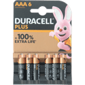 Duracell Alkaline Plus AAA batterijen - 6 stuks