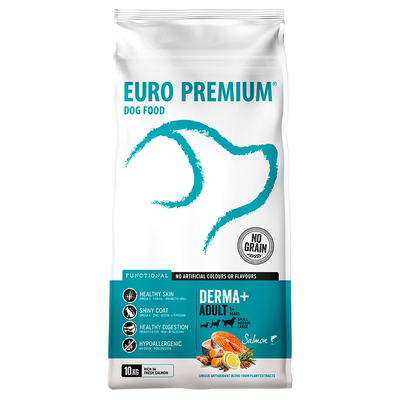 Euro-Premium Adult Derma+ - Dubbelpak: 2 x 10 kg - hondenbrokken