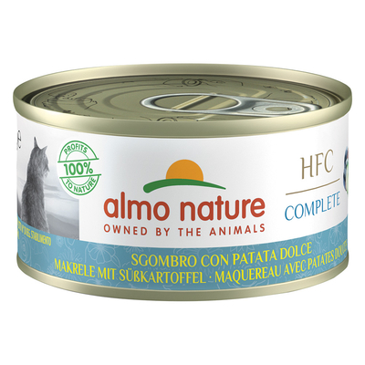 Almo Nature HFC Complete 6 x 70 g - Makreel met Zoete Aardappel - natvoer katten