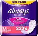 Always Dailies Normal Classic Soft Like Cotton 4 x 58 stuks - Inlegkruisjes