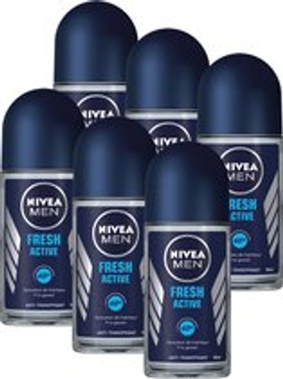 NIVEA MEN Fresh Active - Deodorant Roller - 6 x 50 ml